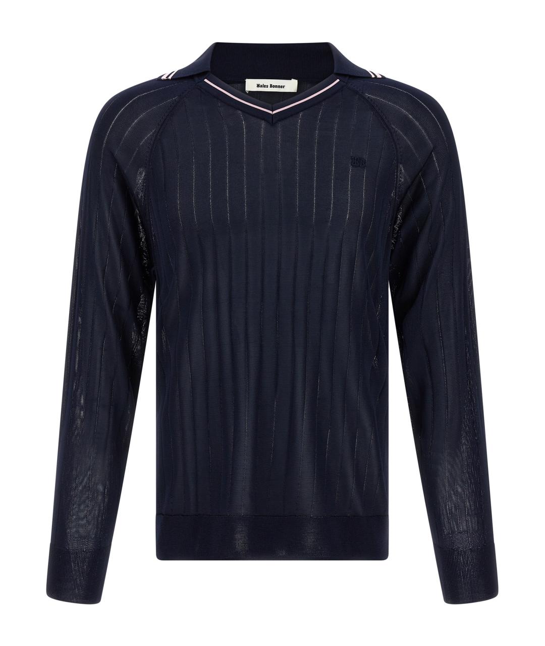 WALES BONNER Темно-синий вискозный джемпер / свитер, фото 1