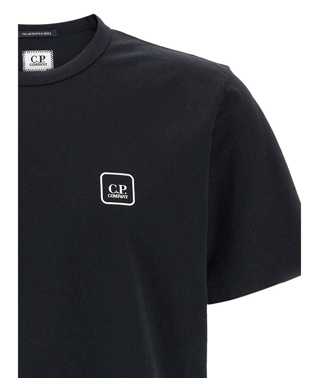 CP COMPANY Черная хлопковая футболка, фото 3