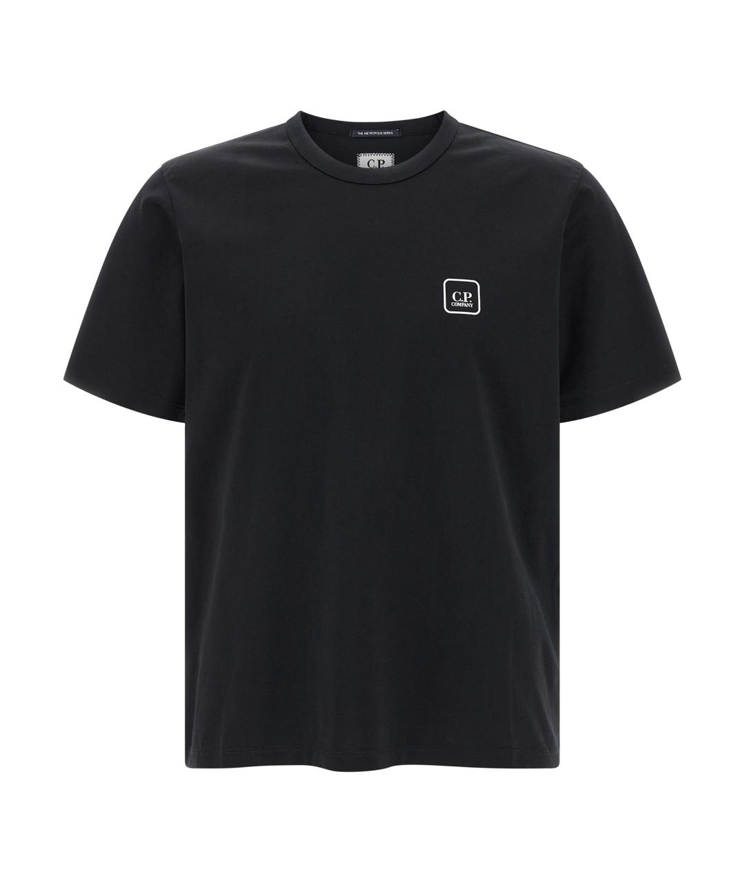CP COMPANY Черная хлопковая футболка, фото 1