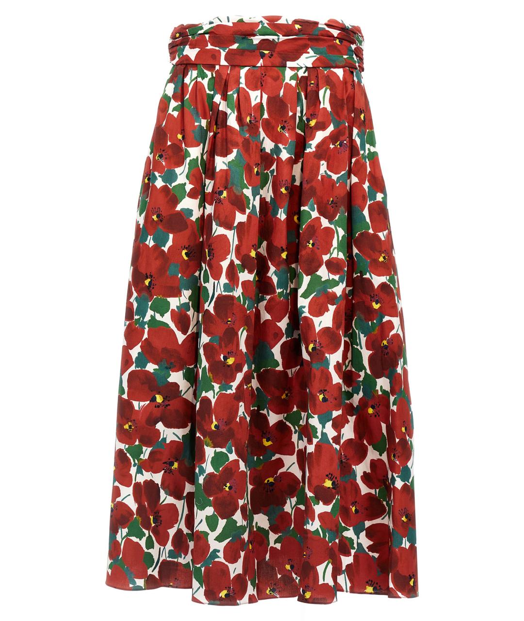 CAROLINA HERRERA Мульти хлопковая юбка миди, фото 1