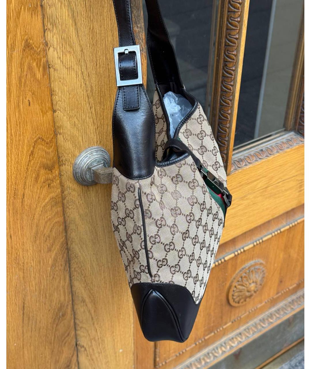 GUCCI Черная кожаная сумка с короткими ручками, фото 2