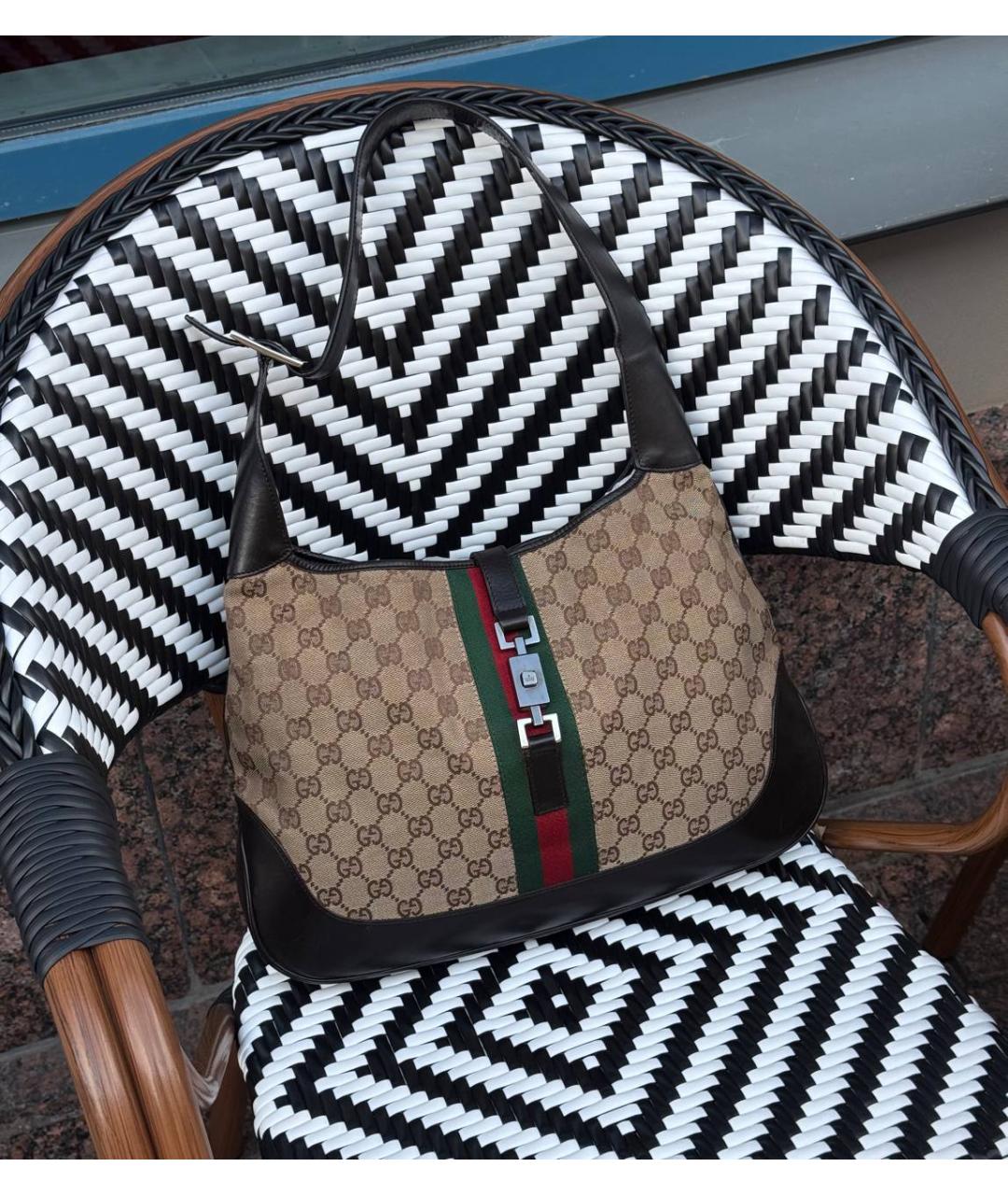 GUCCI Черная кожаная сумка с короткими ручками, фото 10