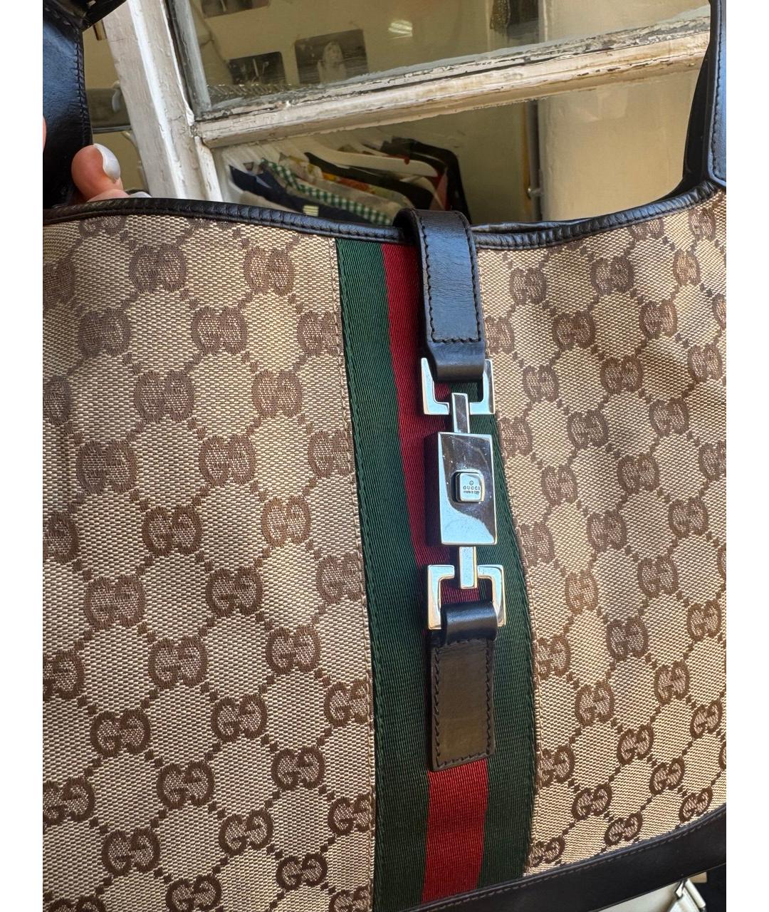 GUCCI Черная кожаная сумка с короткими ручками, фото 4