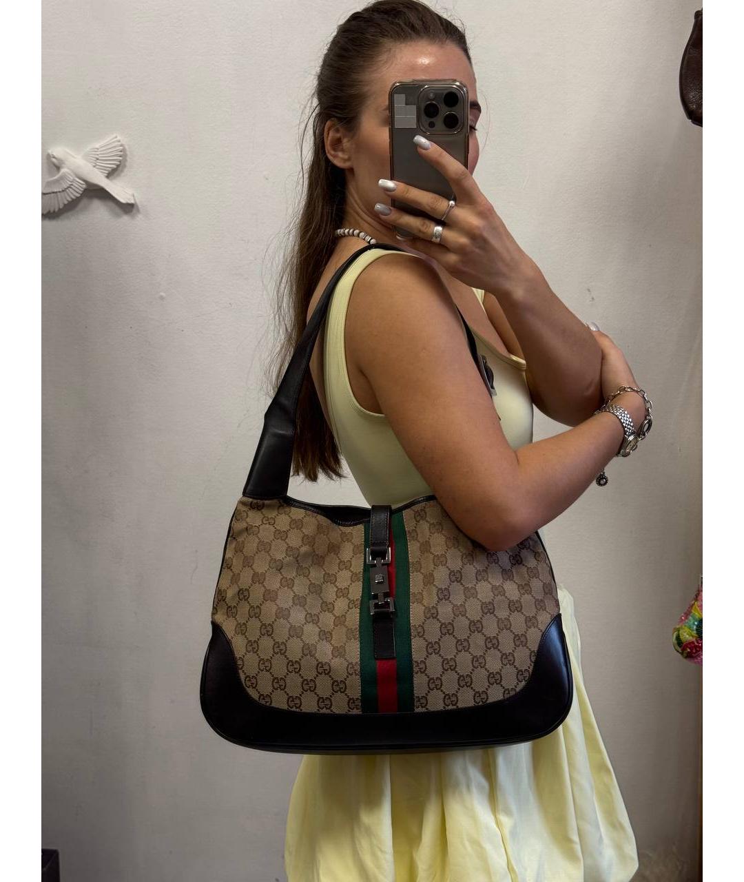 GUCCI Черная кожаная сумка с короткими ручками, фото 9