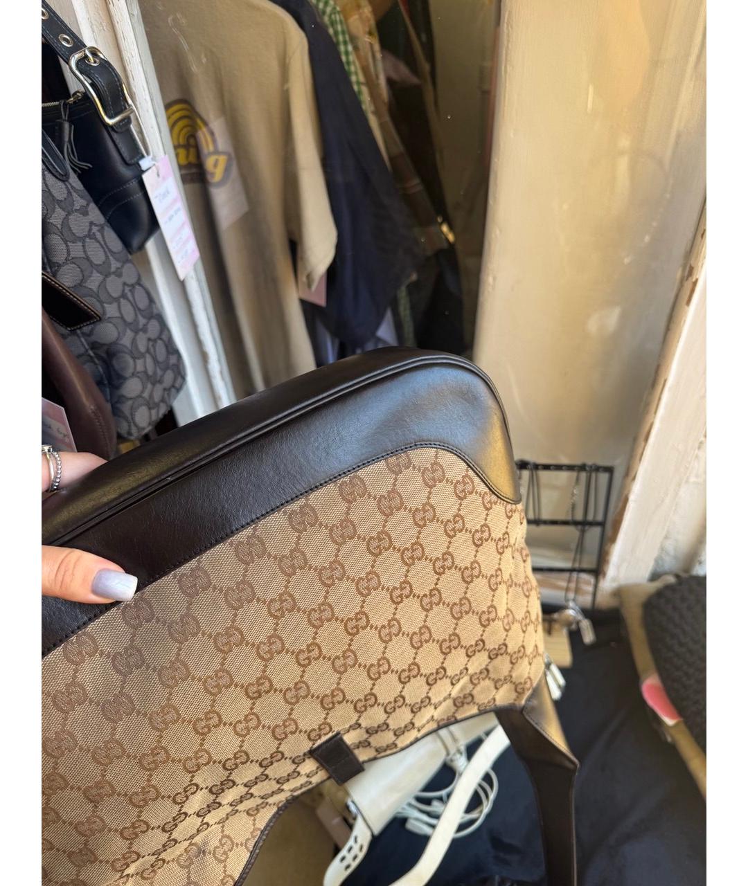 GUCCI Черная кожаная сумка с короткими ручками, фото 6