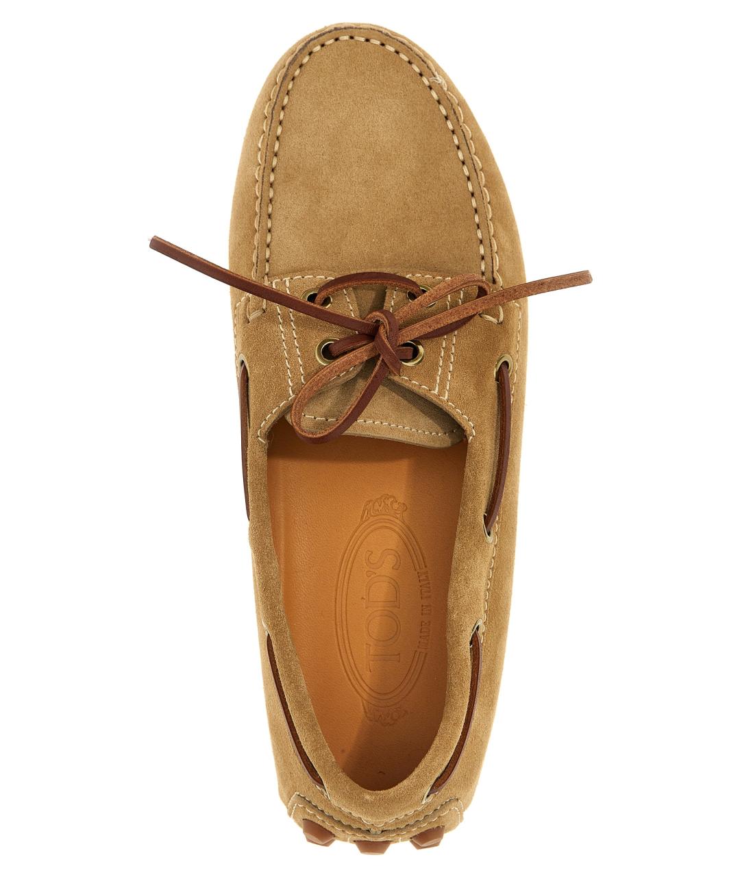 TOD'S Бежевые кожаные мокасины, фото 4