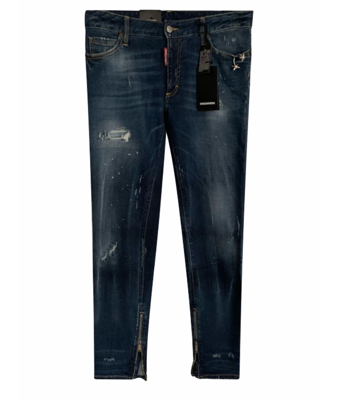 DSQUARED2 Темно-синие хлопковые джинсы слим, фото 1