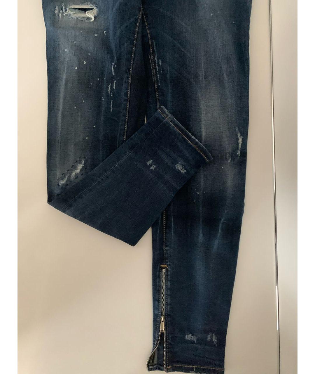 DSQUARED2 Темно-синие хлопковые джинсы слим, фото 7