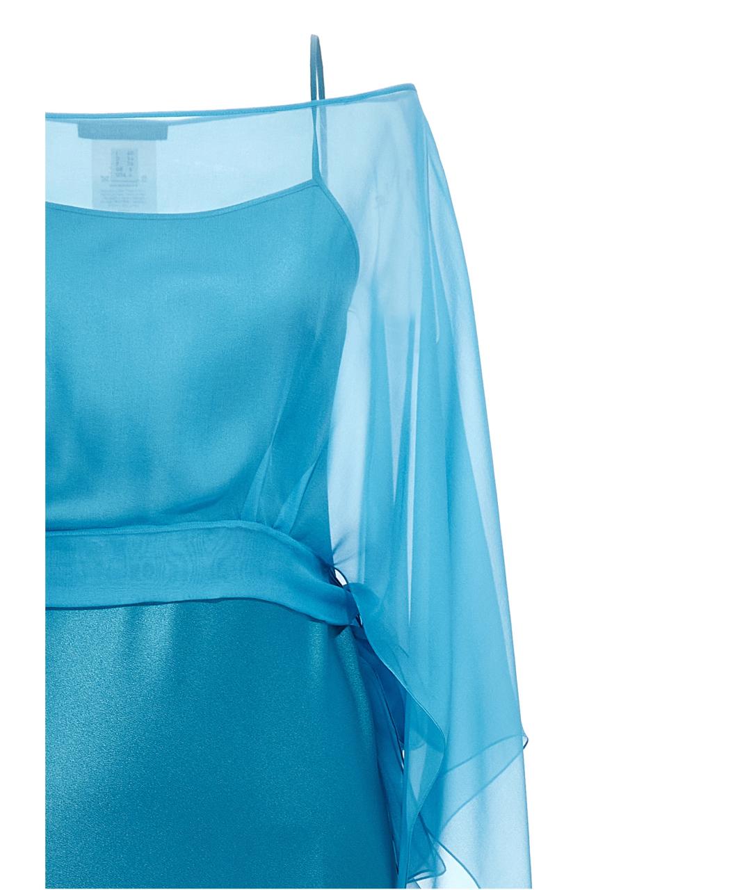 ALBERTA FERRETTI Голубое ацетатное вечернее платье, фото 3