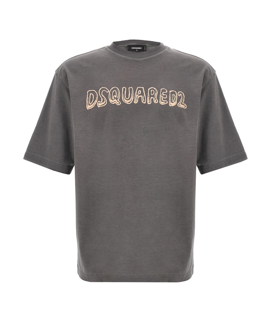 DSQUARED2 Серая хлопковая футболка, фото 1