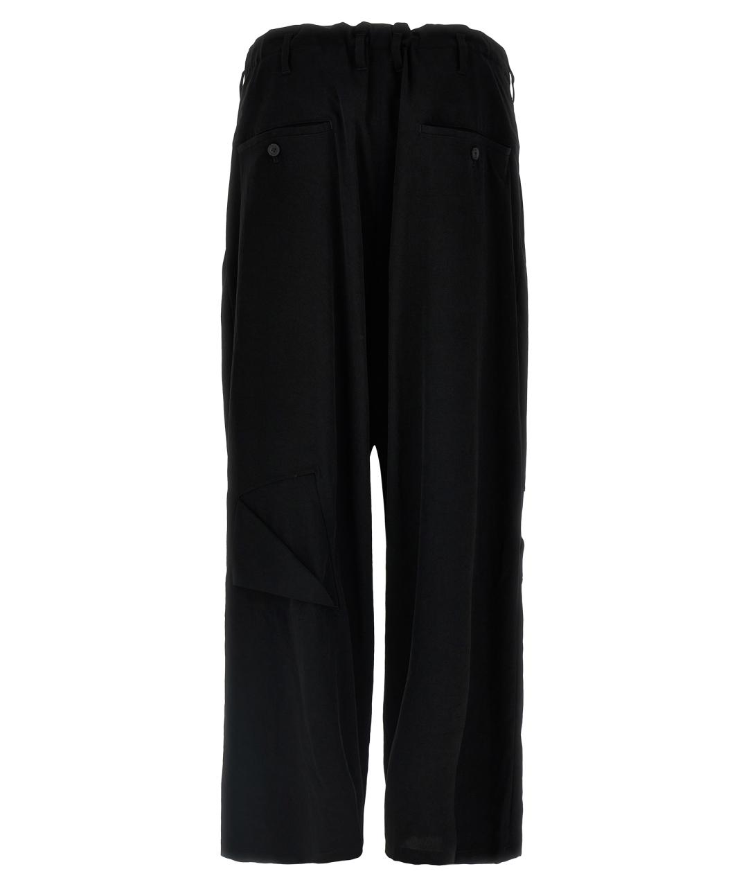 YOHJI YAMAMOTO Черные ацетатные повседневные брюки, фото 2