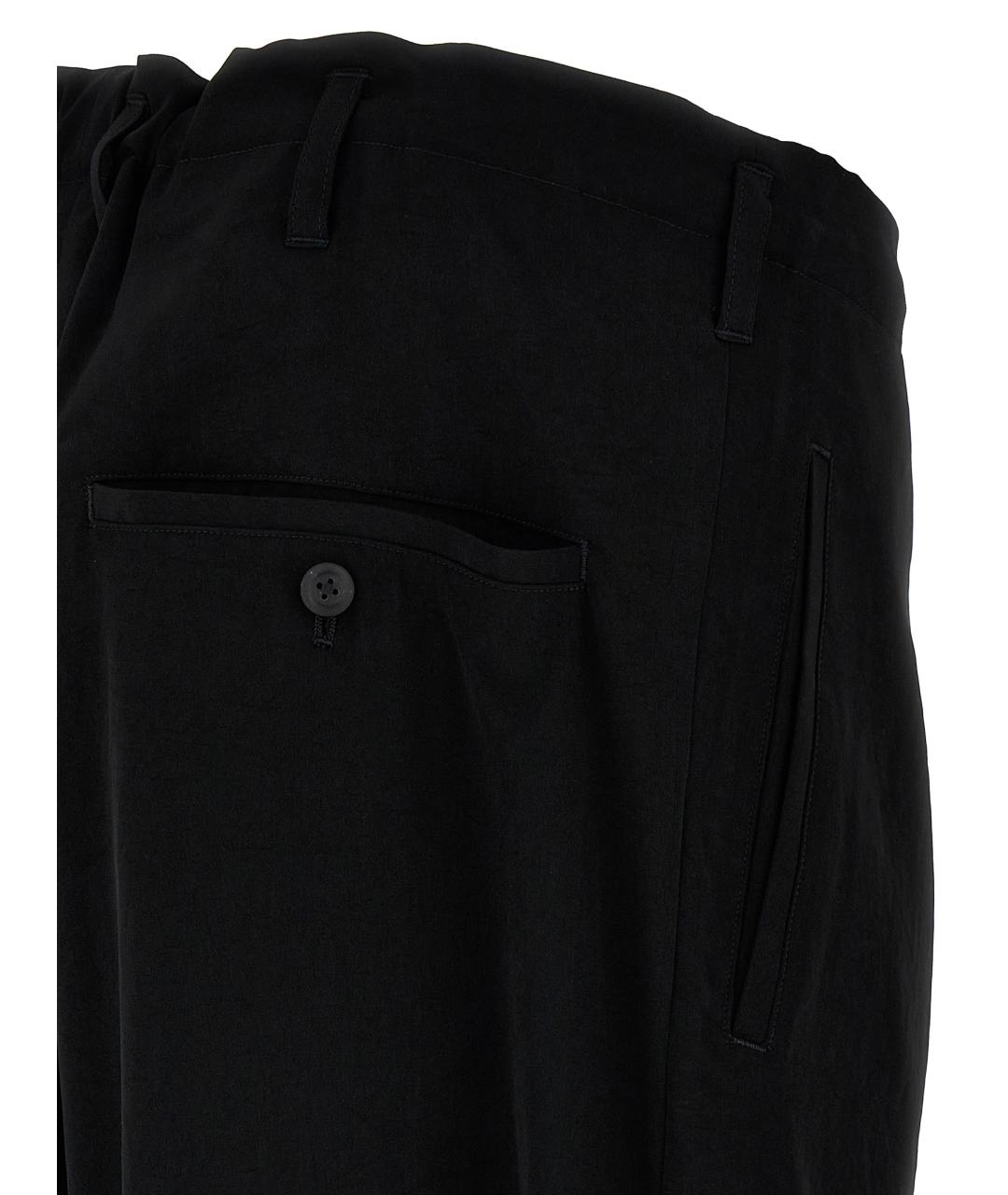 YOHJI YAMAMOTO Черные ацетатные повседневные брюки, фото 4