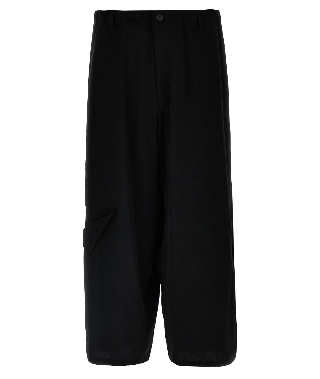 YOHJI YAMAMOTO Черные ацетатные повседневные брюки, фото 1