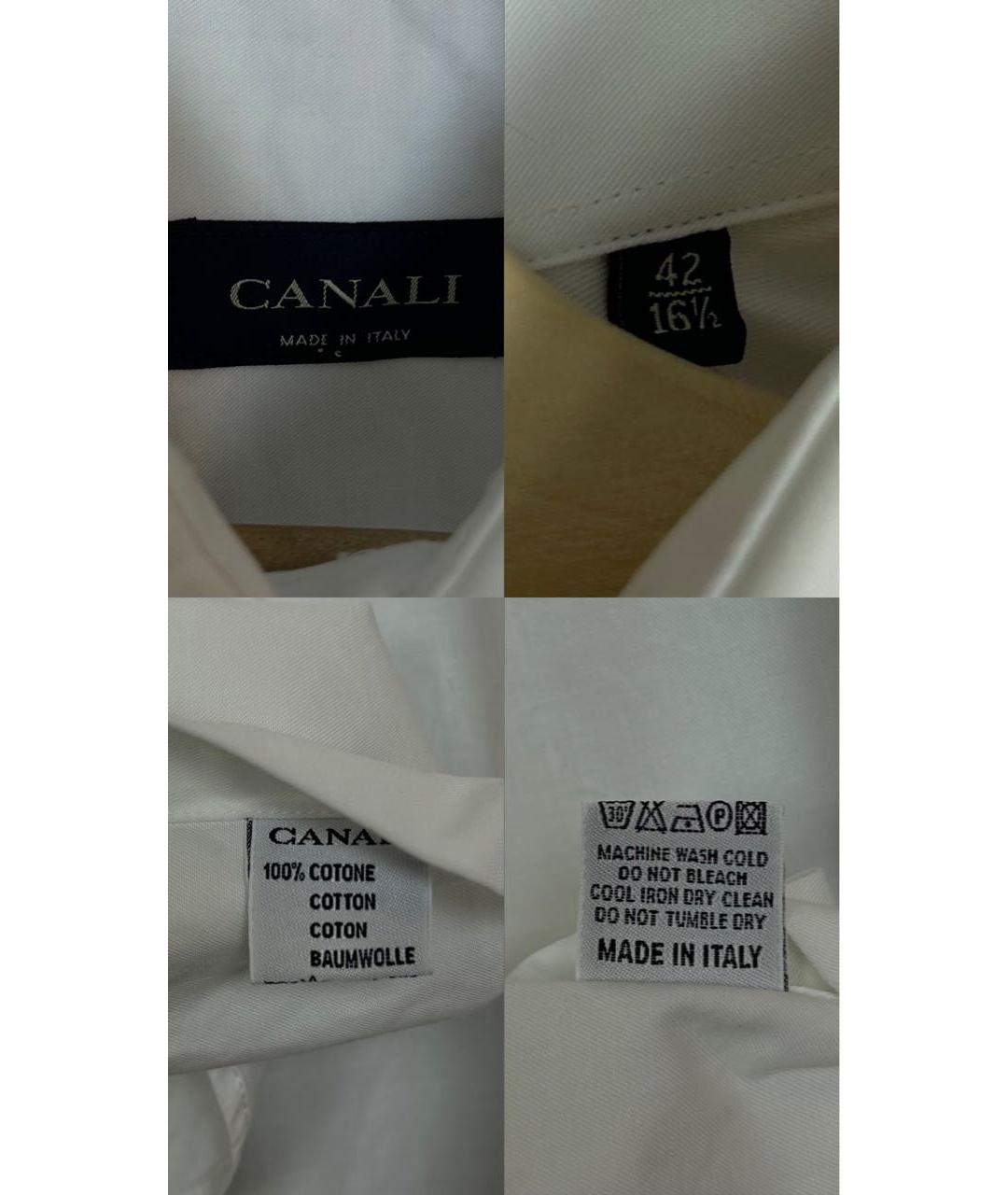 CANALI Белая хлопковая классическая рубашка, фото 8