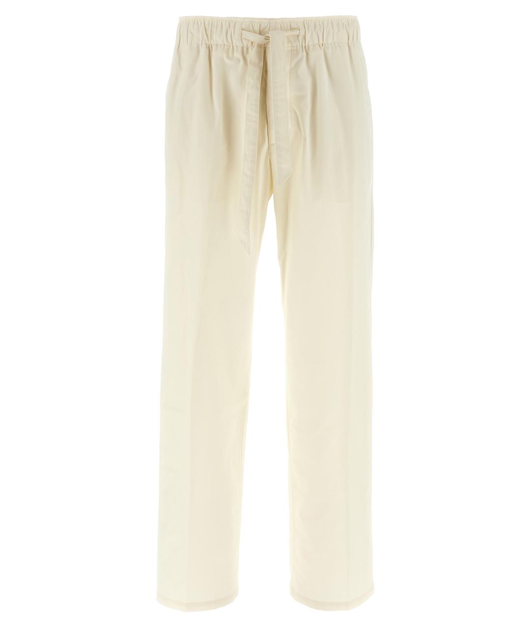 LANVIN Бежевые хлопковые повседневные брюки, фото 1