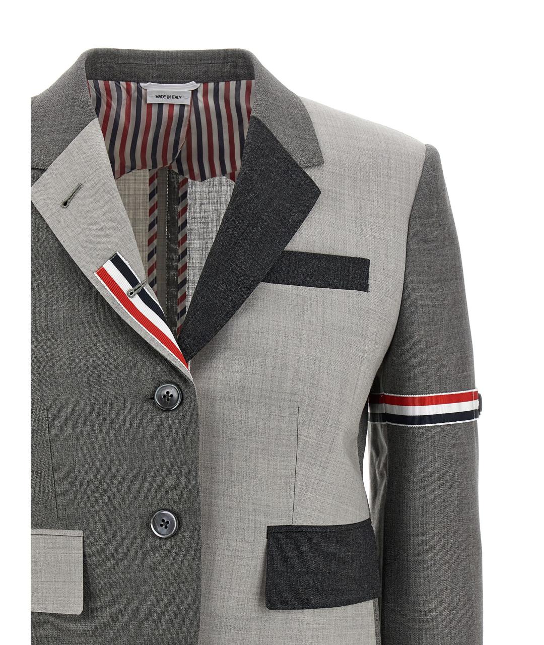 THOM BROWNE Серый шерстяной жакет/пиджак, фото 3
