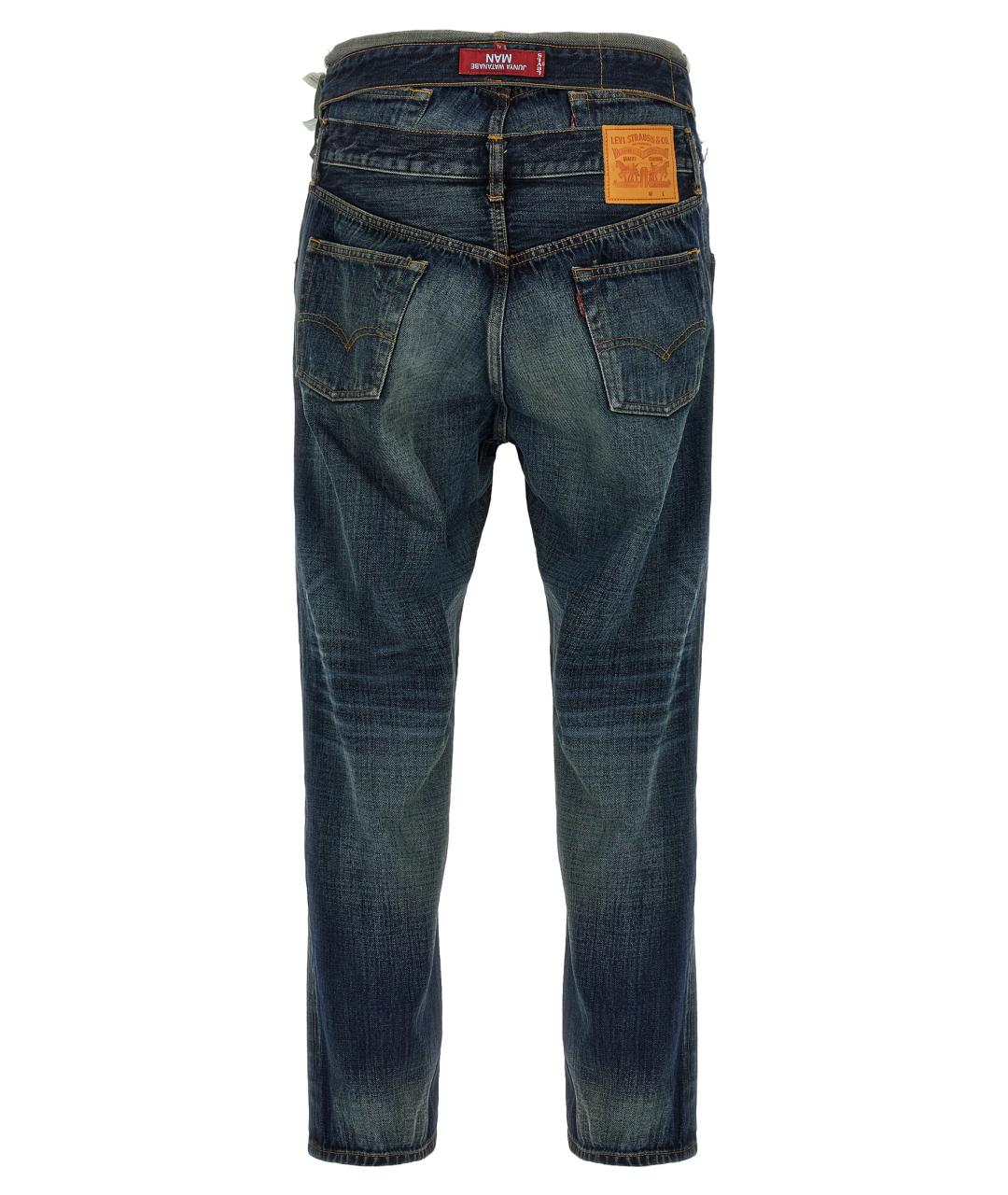 JUNYA WATANABE Синие хлопковые прямые джинсы, фото 2