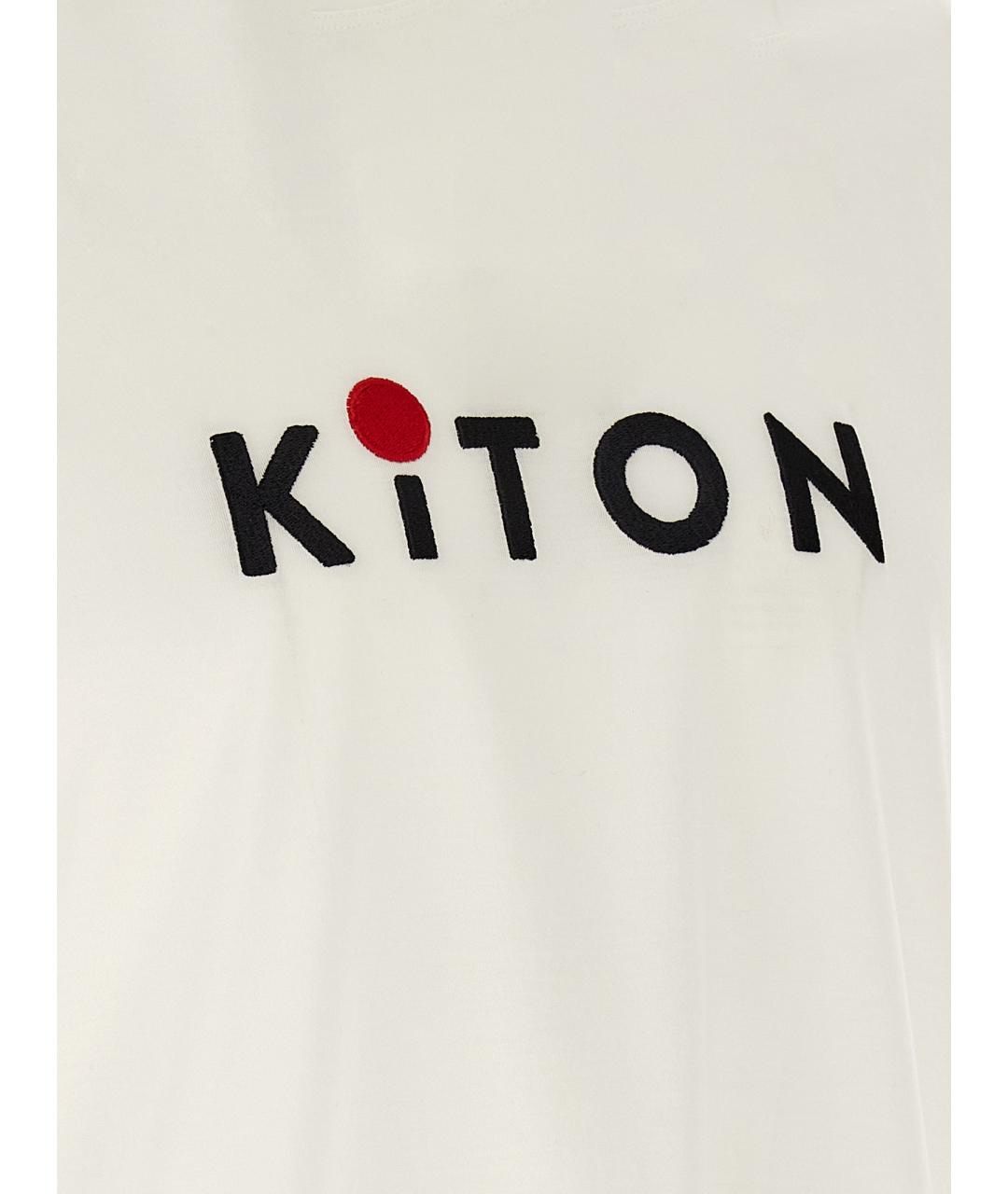 KITON Белая хлопковая футболка, фото 4