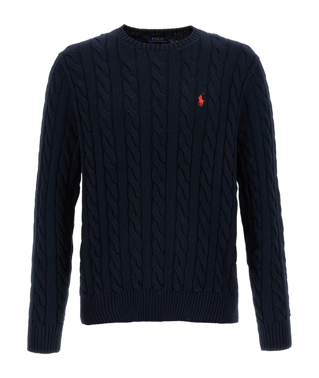 POLO RALPH LAUREN Темно-синий хлопковый джемпер / свитер, фото 1