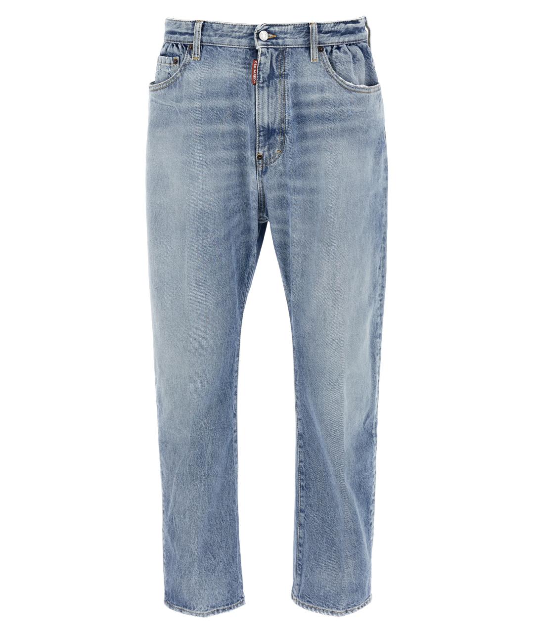 DSQUARED2 Голубые хлопковые прямые джинсы, фото 1