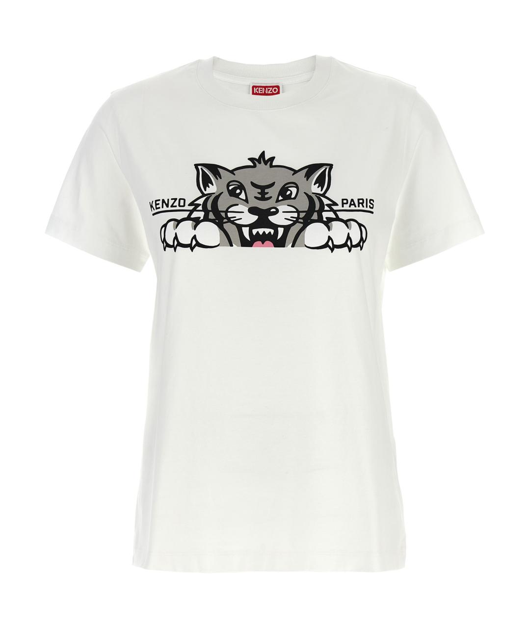 KENZO Белая хлопковая футболка, фото 1