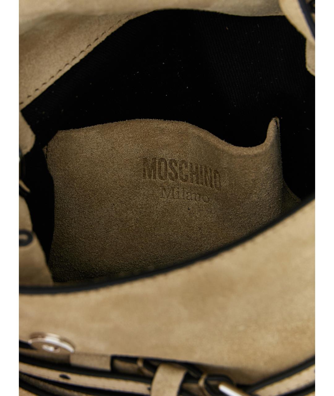 MOSCHINO Бежевая кожаная сумка тоут, фото 4