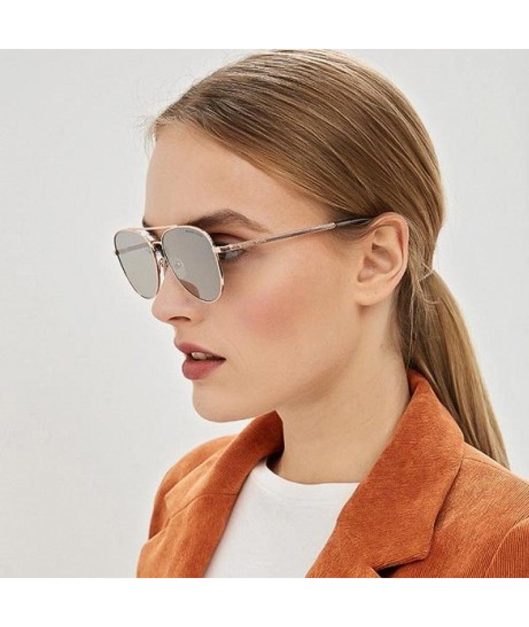 MICHAEL KORS Золотые металлические солнцезащитные очки, фото 3