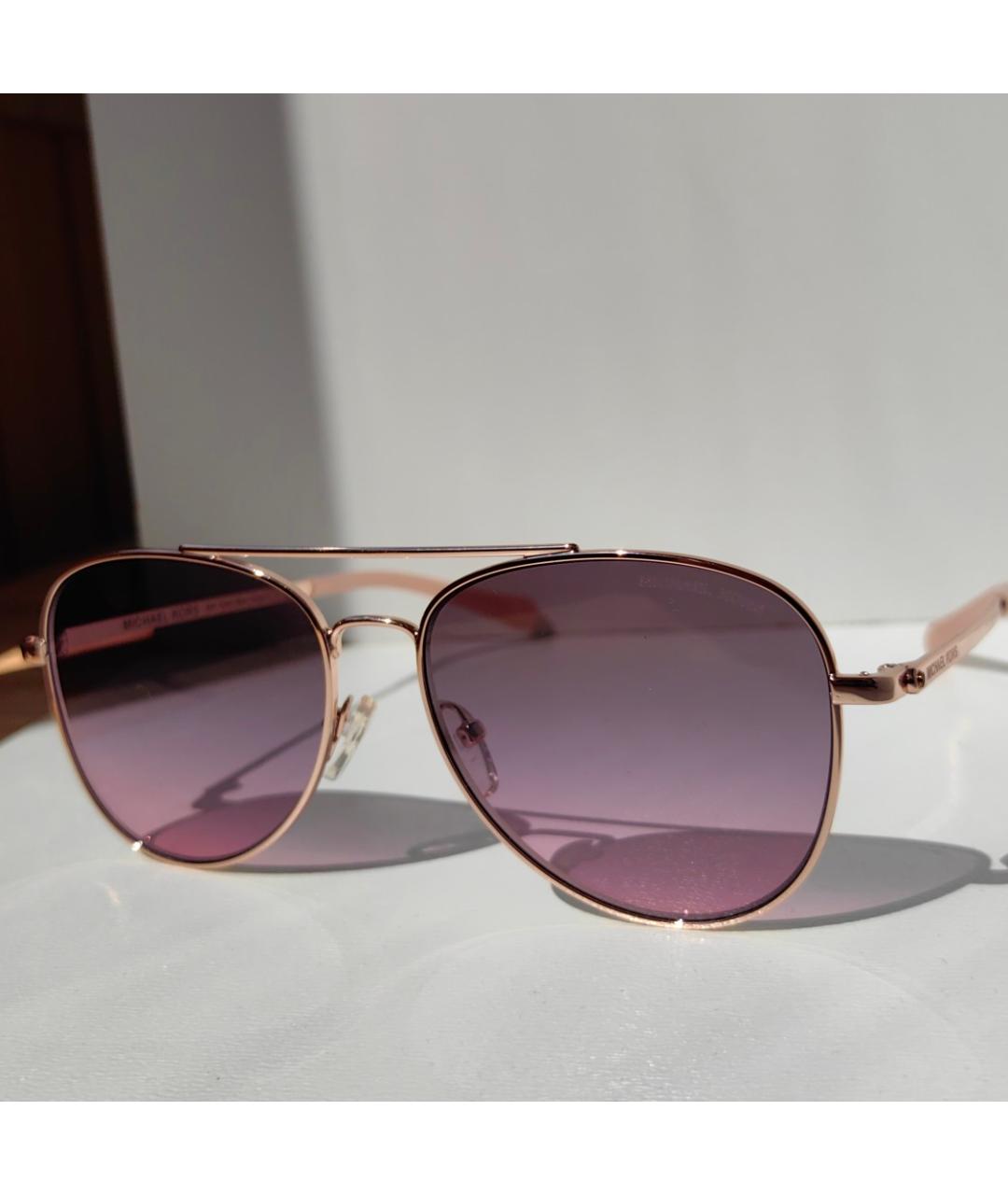 MICHAEL KORS Золотые металлические солнцезащитные очки, фото 4