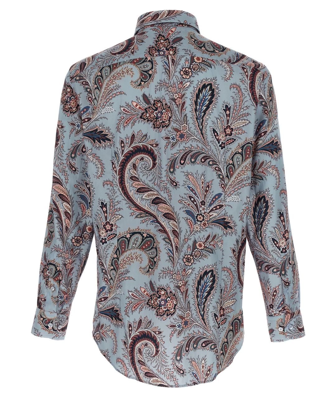 ETRO Голубая хлопковая кэжуал рубашка, фото 2