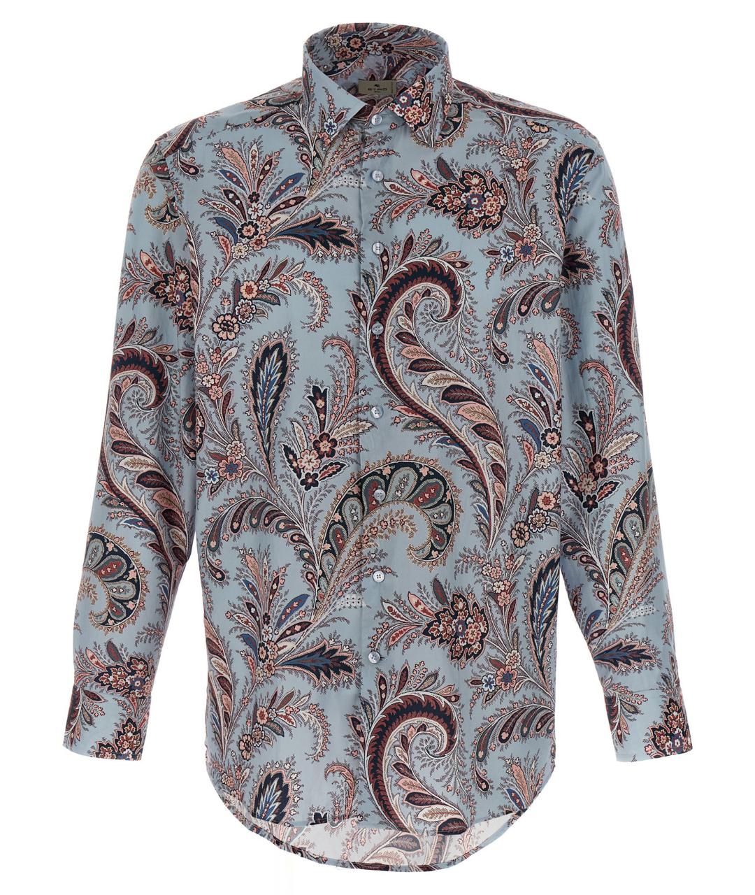 ETRO Голубая хлопковая кэжуал рубашка, фото 1