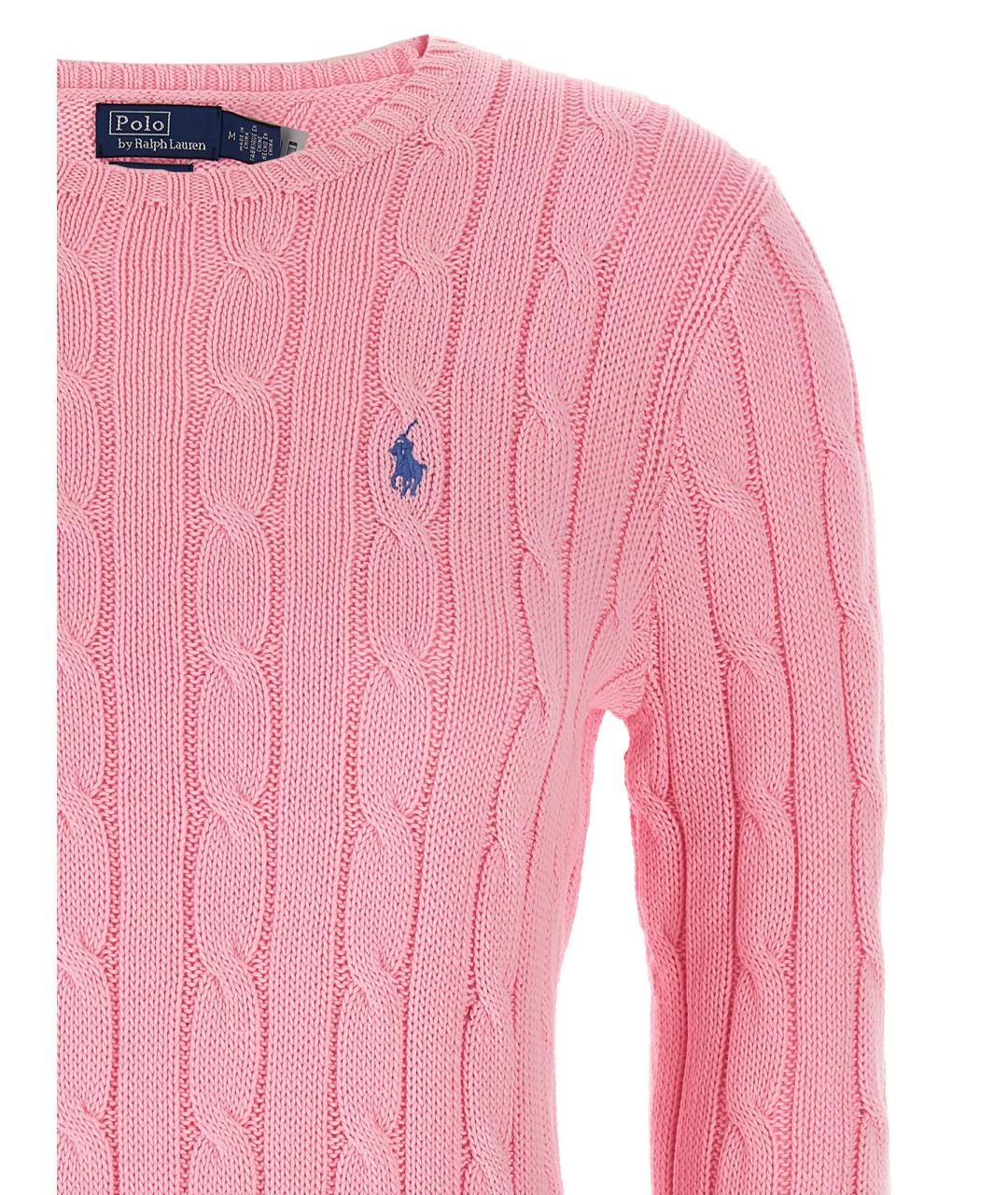 POLO RALPH LAUREN Розовый хлопковый джемпер / свитер, фото 3
