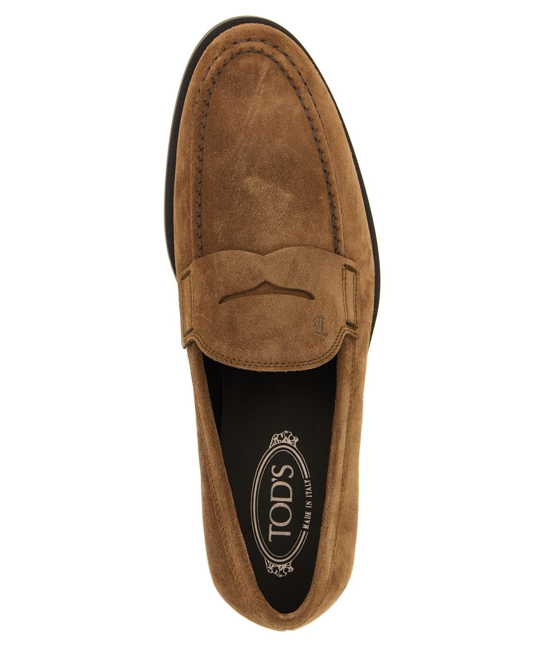TOD'S Коричневые замшевые лоферы, фото 4