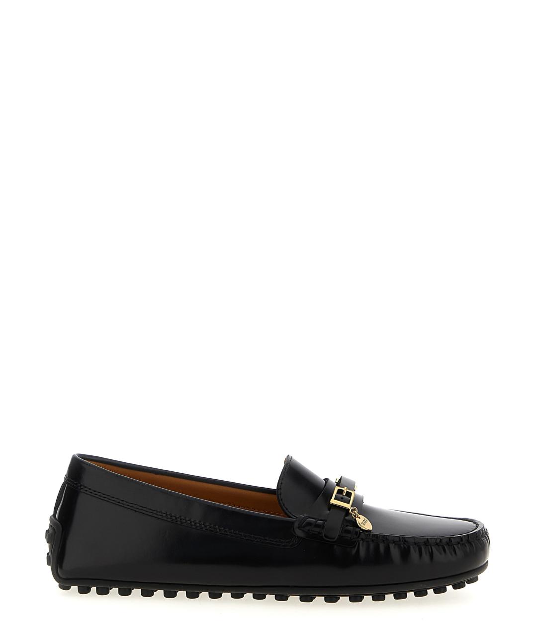 TOD'S Черные кожаные мокасины, фото 1