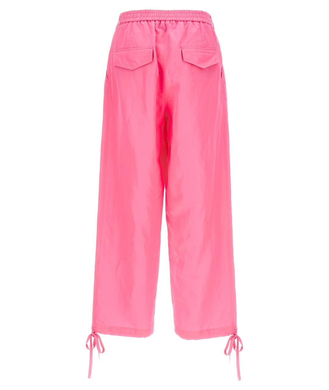 MSGM Розовые вискозные прямые брюки, фото 2
