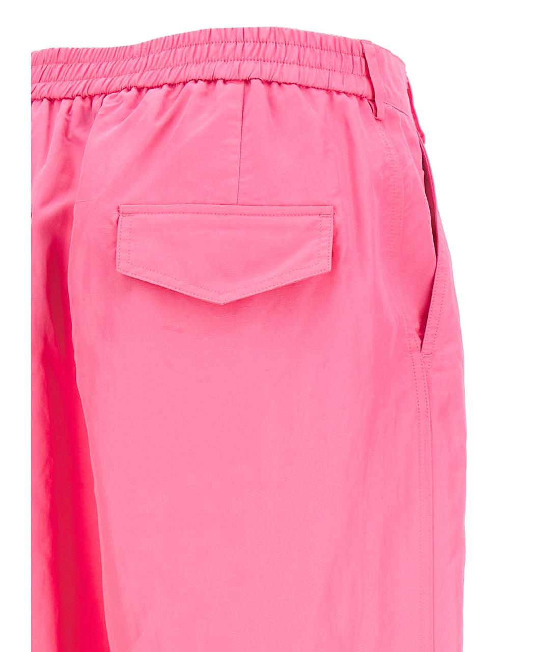 MSGM Розовые вискозные прямые брюки, фото 4