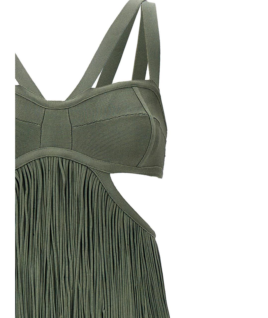 HERVE LEGER Зеленые коктейльное платье, фото 4