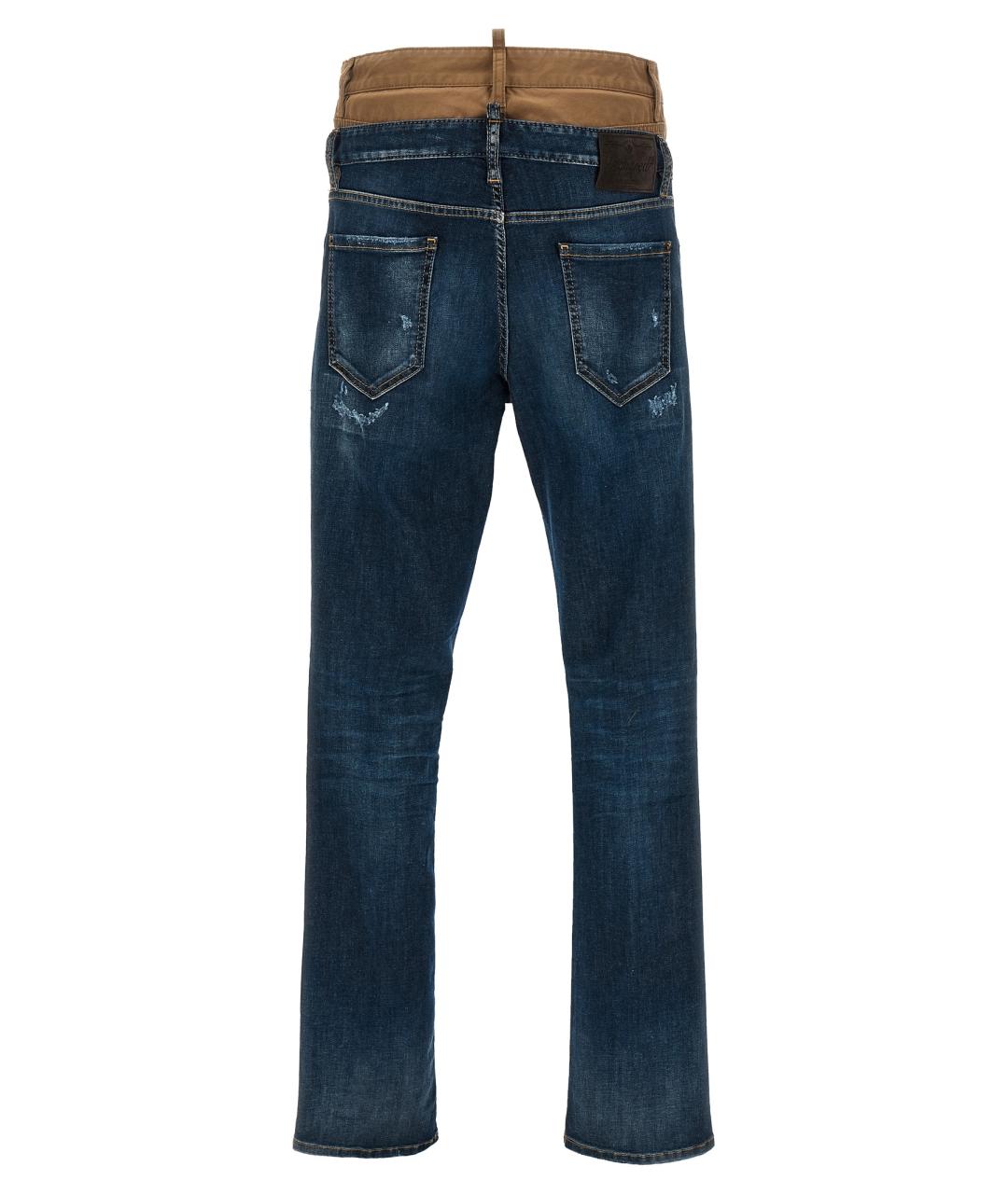 DSQUARED2 Синие хлопковые прямые джинсы, фото 2