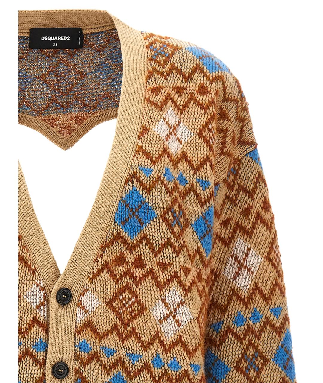 DSQUARED2 Мульти шерстяной кардиган, фото 3