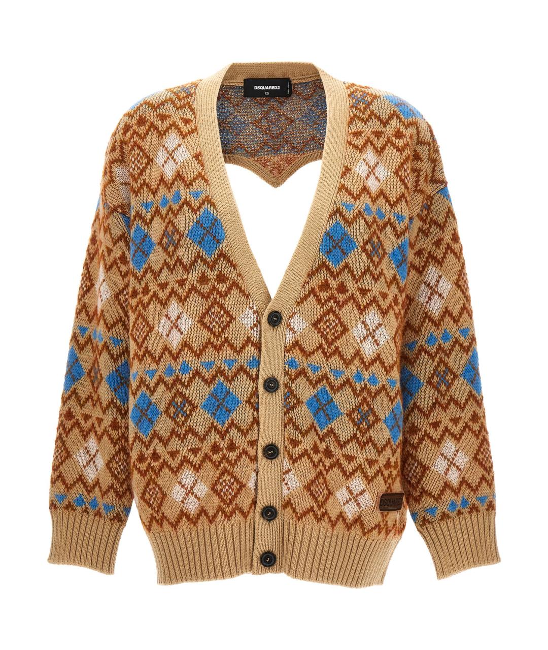 DSQUARED2 Мульти шерстяной кардиган, фото 1