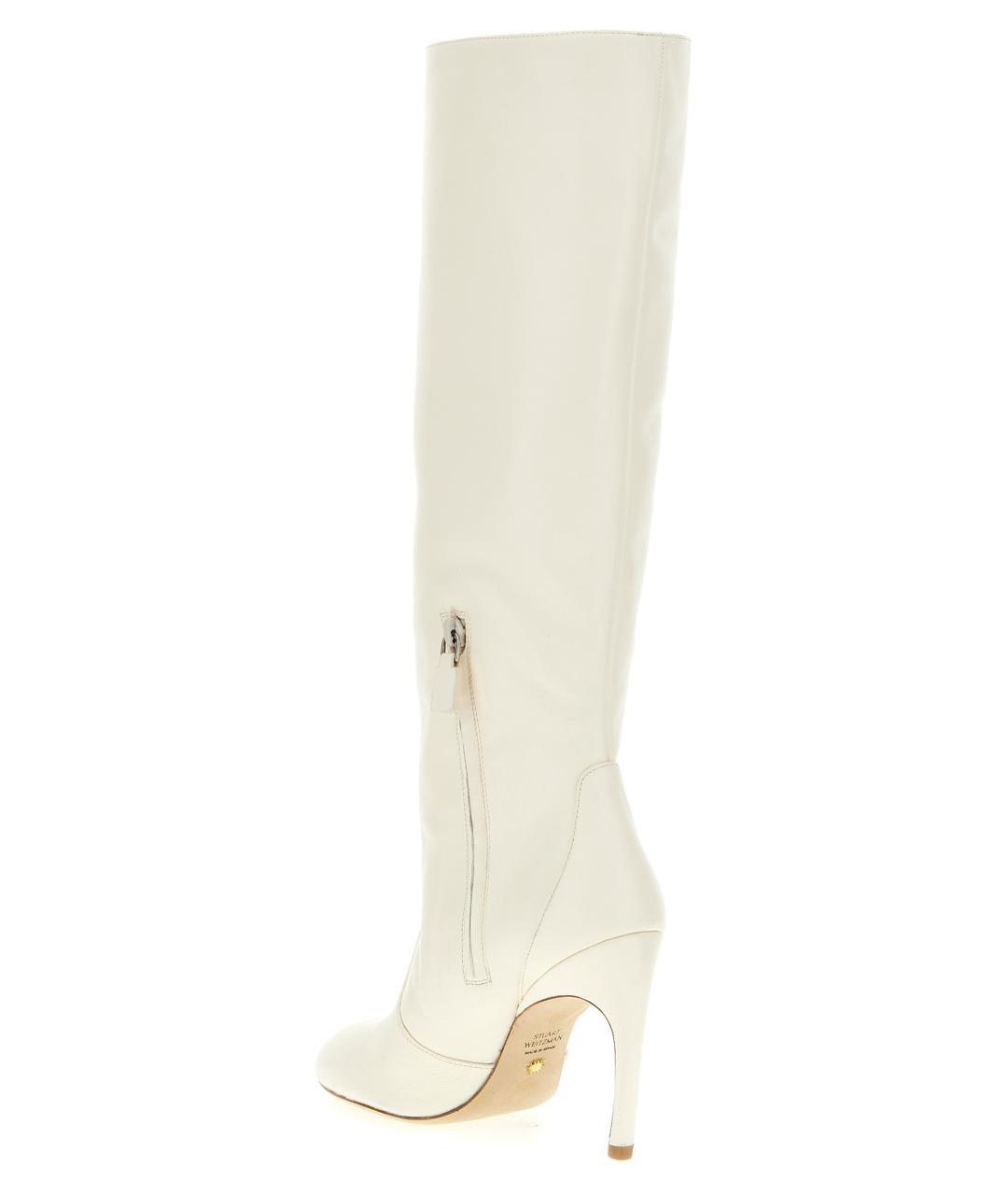 STUART WEITZMAN Белые кожаные сапоги, фото 2