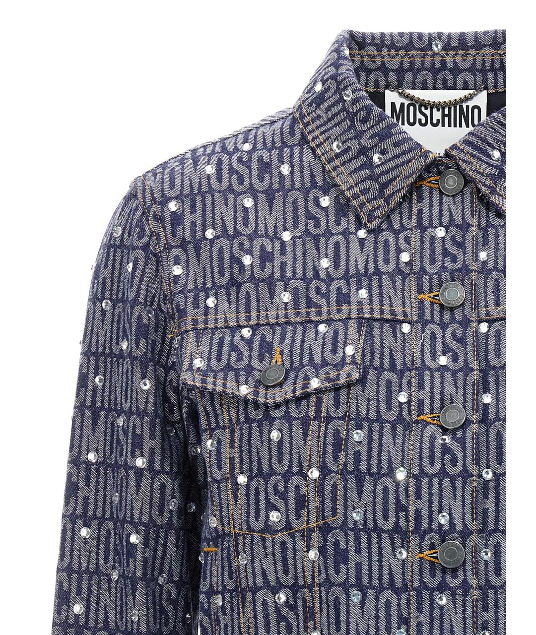MOSCHINO Синяя хлопковая куртка, фото 3