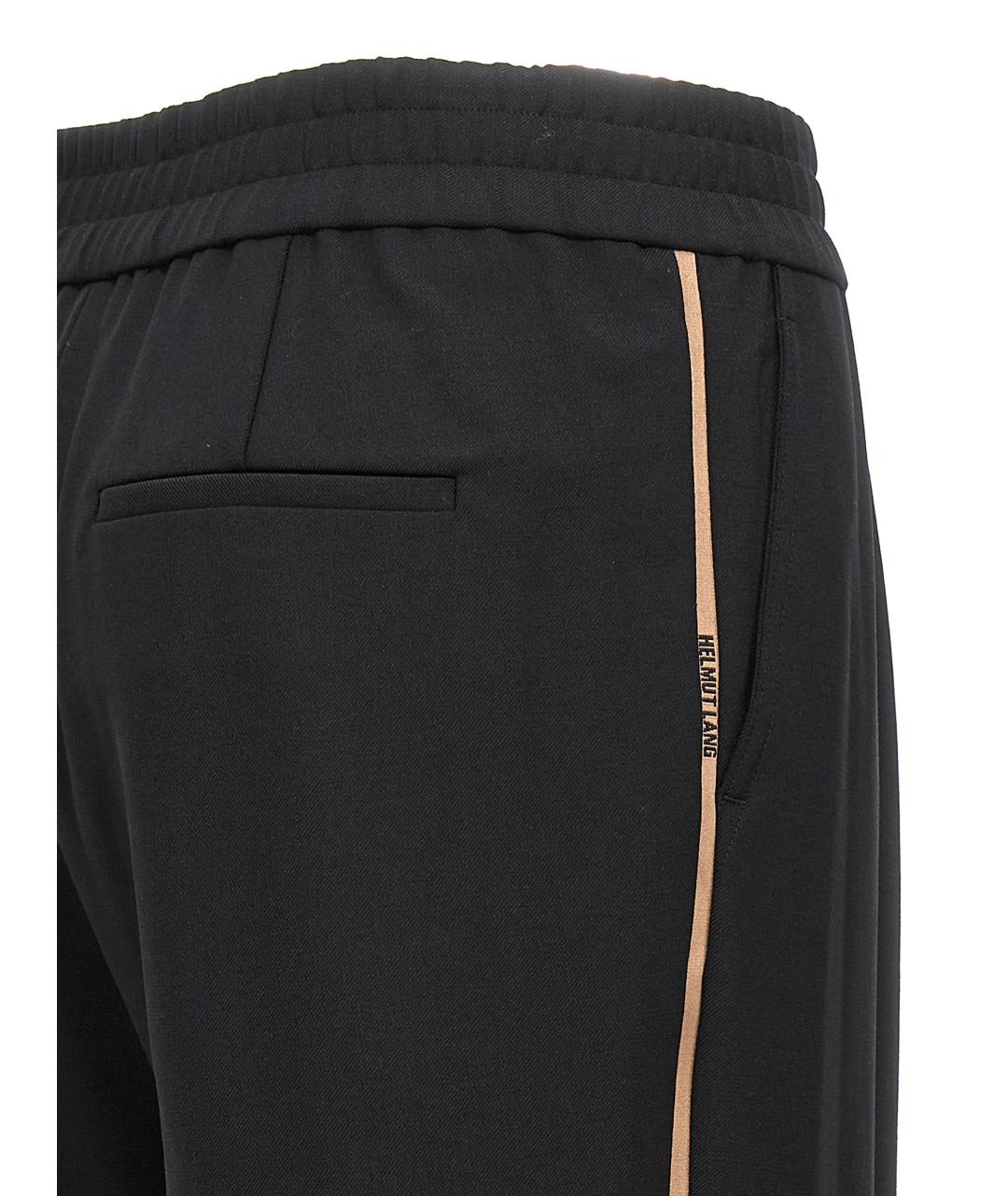 HELMUT LANG Черные полиэстеровые прямые брюки, фото 5