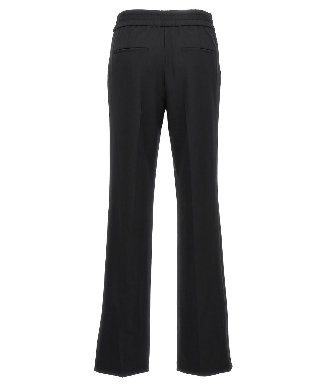 HELMUT LANG Черные полиэстеровые прямые брюки, фото 2