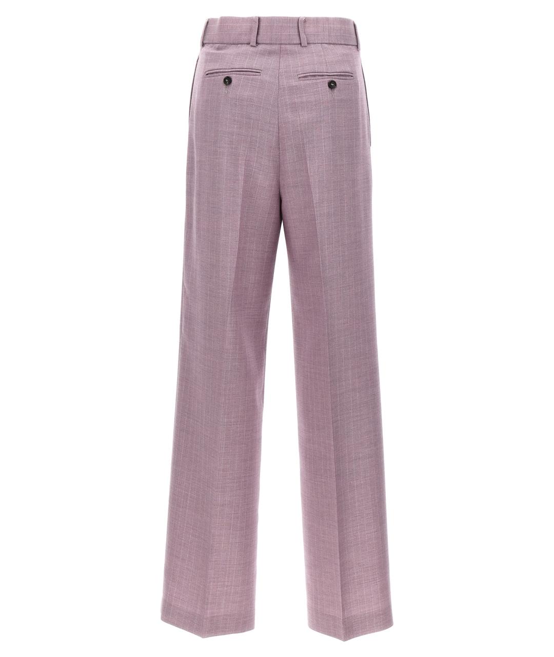 MSGM Фиолетовые шерстяные прямые брюки, фото 2