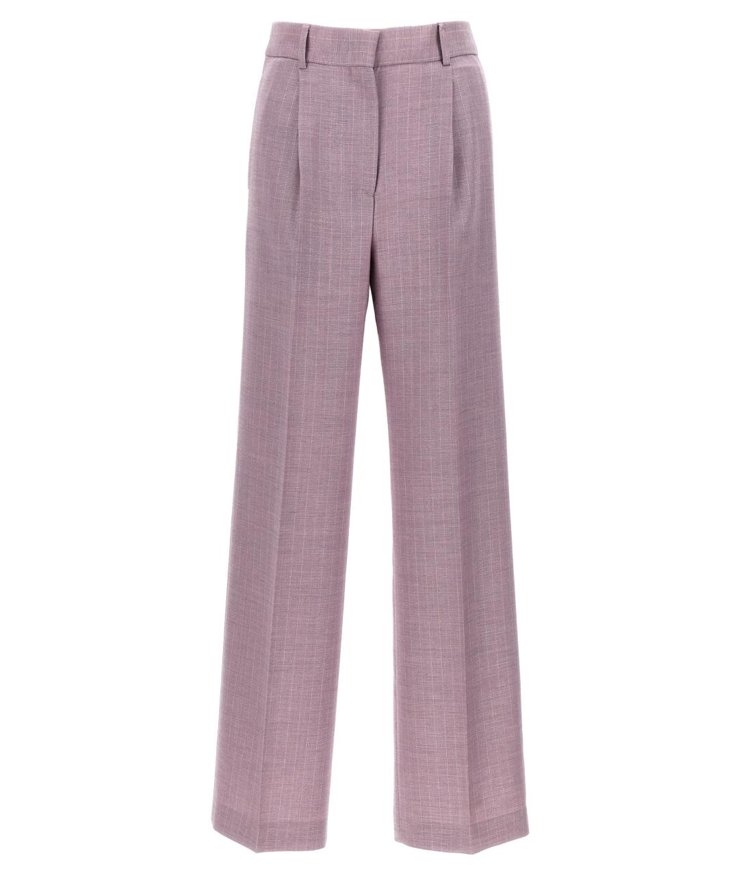MSGM Фиолетовые шерстяные прямые брюки, фото 1