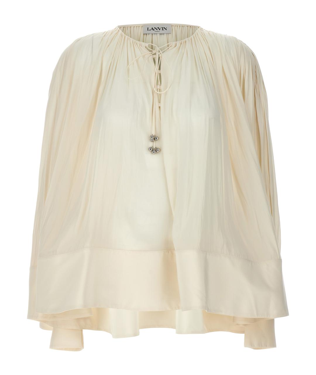 LANVIN Белая полиэстеровая блузы, фото 1