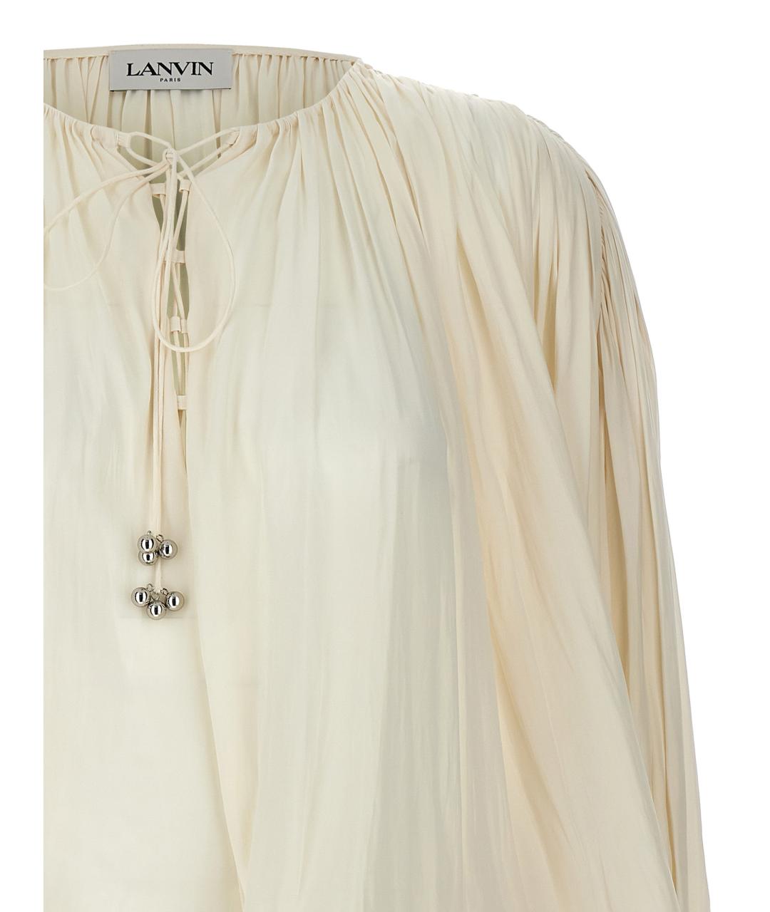 LANVIN Белая полиэстеровая блузы, фото 3