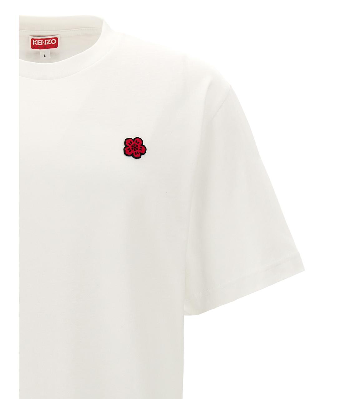 KENZO Белая хлопковая футболка, фото 3