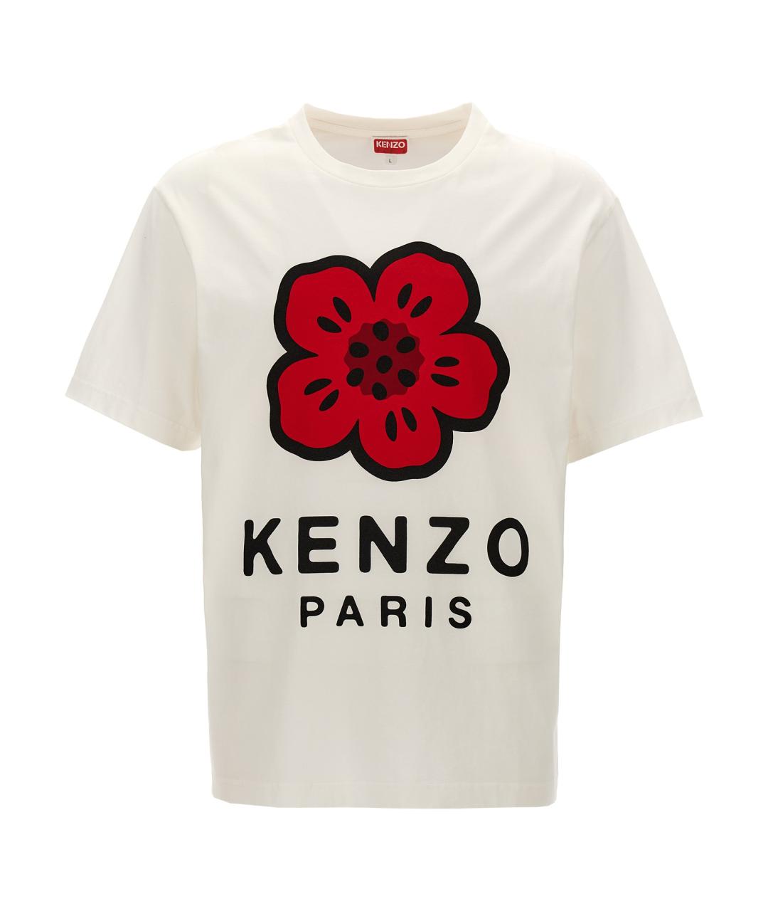 KENZO Белая хлопковая футболка, фото 1