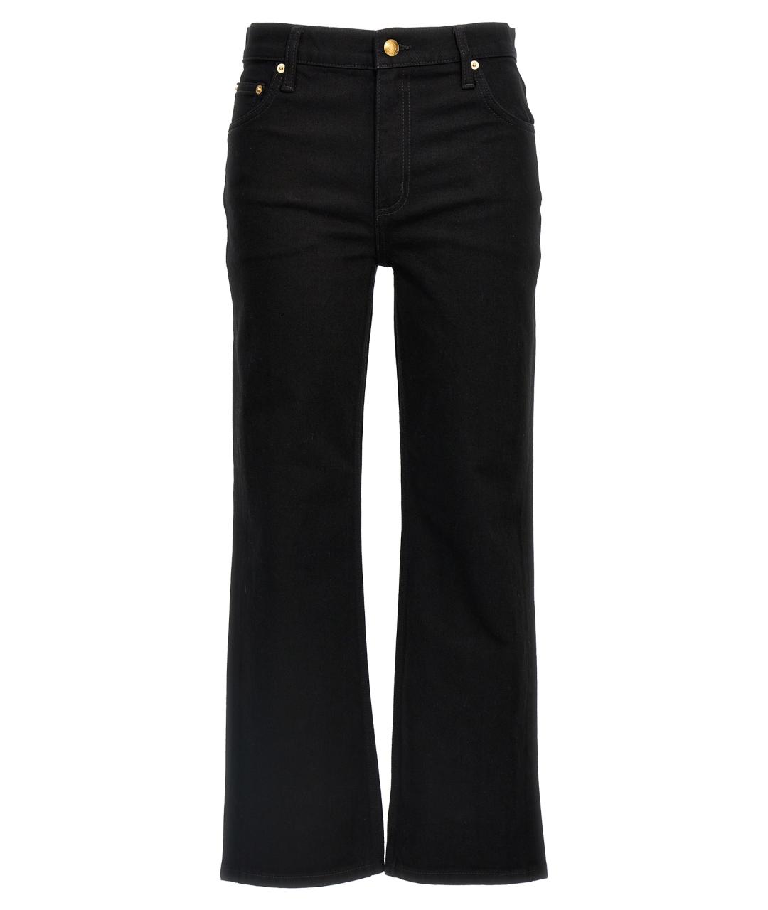TORY BURCH Черные хлопковые прямые джинсы, фото 1